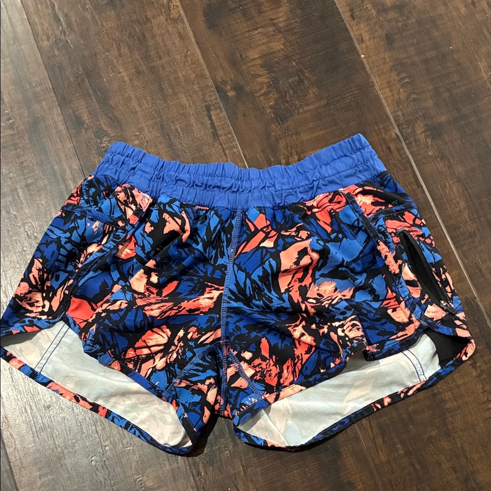 lululemon athletica Blue and Coral Athletic Shorts